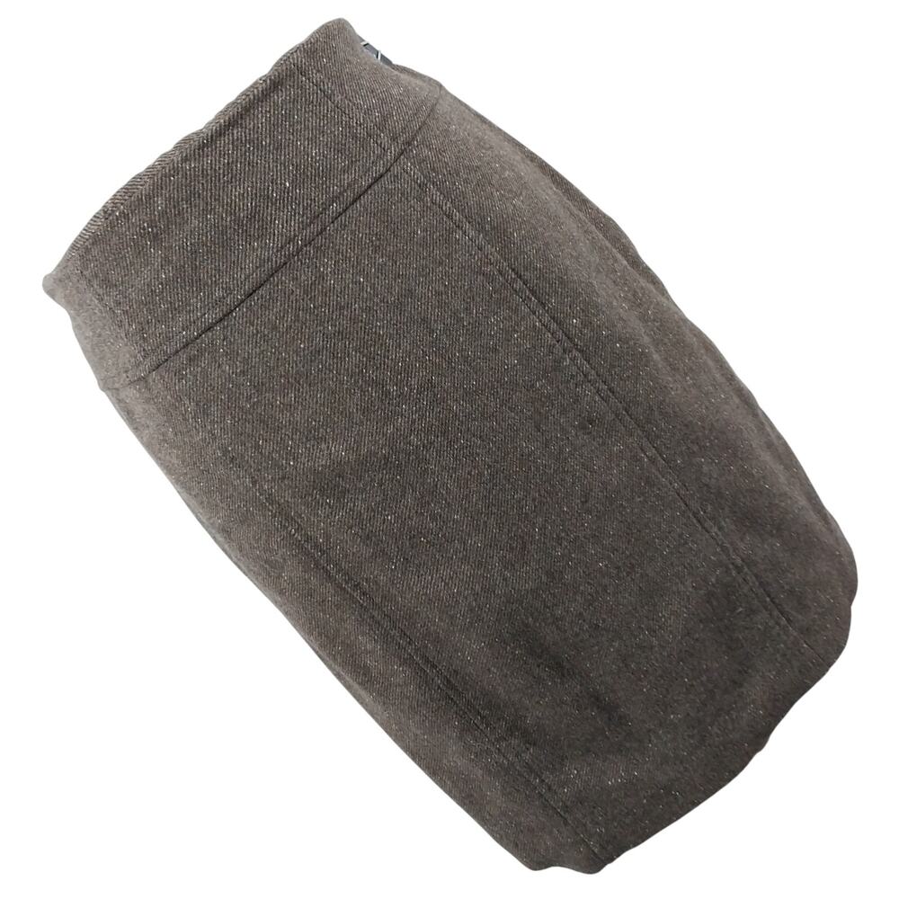 Banana Republic! Brown/Cream Mixed Wool+ Diagonal Weave Pencil Skirt! Sz 10